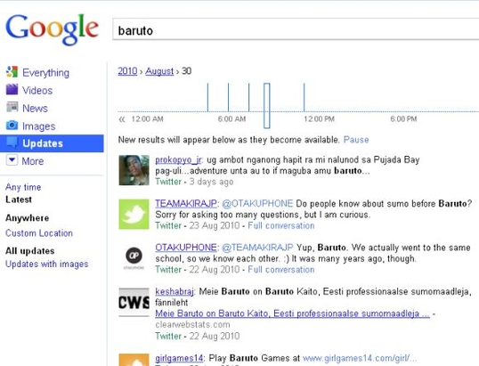 google realtime search