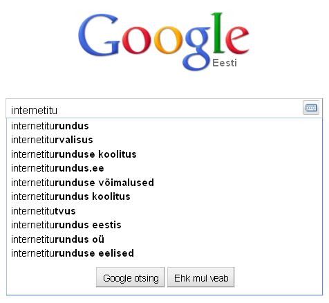 internetiturundus oü google.ee instant