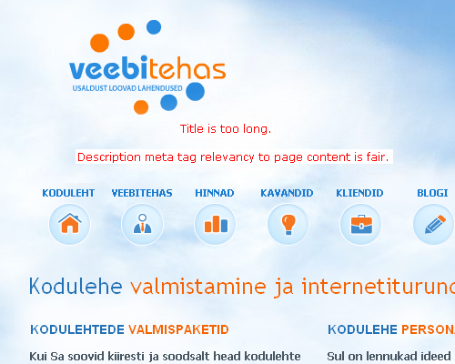 veebitehas.ee meta tag veateated